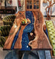 Unique Customized Metallic Blue Resin Table Dining Table Living Room Table Epoxy Table for 2, 4, 6, 8 Wooden Table Side/End Table Patio Table Home Décor Bar Table