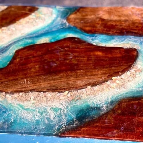 Epoxy Resin Handmade Ocean Island Beach Art Solid Wood Customize Tables ...