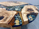 Beautiful Indoor Round Wooden Mountain Coffee Table Epoxy Dining Table Living Room Table Shells and Stars Table for 2, 4, 6, 8 Side/End Table Home Decor Table