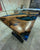 Exotic Jade Blue Epoxy Resin Sandy Beach Look Dining Table Living Room Table Coffee Table Console Table Patio Table Conference Table Bar Counter Table