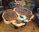 Exotic Round Live Edge Coffee Table with Glowing Resin Living Room Table Dinning Table Home Office Table Center Table Console Table End Table Side Table Home Décor