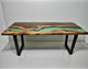 Beautiful Celadon Green Epoxy Resin Dining Table Conference Table Patio Table Coastal Table Coffee Table Living Room Table Bar Counter Table End/Side Table