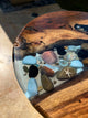 Personalized Round Clear Epoxy Resin with Blue Pebbles Ocean Look Coffee Table Patio Table Console Table Side Table Centre Table Living Room Table