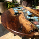 Personalized Round Clear Epoxy Resin with Blue Pebbles Ocean Look Coffee Table Patio Table Console Table Side Table Centre Table Living Room Table