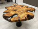 Exquisite Clear Transparent Live Edge Round Epoxy Resin Table Dining Table Coffee Table Kitchen Table Patio Table Console Table Side Table Centre Table