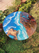 Custom Beach Look Epoxy Resin Round Dining Table Coffee Table Centre Table Live Edge Table Console Table Living Room Table Study Table Patio Table End/Side Table