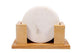 100% Pure Marble Natural Stone Coasters for Drinks with Wooden Holder Housewarming Suitable for Cup Glasses Prevent Furniture from Dirty Spills Water Ring, Scratches 4Inches Set of 6-Tuzech store