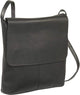 Tuzech Handmade Leather Simple Flap-Over Crossbody Bag with Big Pocket Gift for Women Full Grain, Campus, Weekender