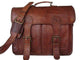 TUZECH Pure Leather Bag Unisex Office Formal Travel Brown Laptop Messenger Bag - Fits Laptop (11 Inches)-Tuzech store