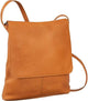Tuzech Handmade Leather Simple Flap-Over Crossbody Bag with Big Pocket Gift for Women Full Grain, Campus, Weekender