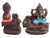 Tuzech Handicraft Ceramic Buddha & Ganesha Smoke Fountain Backflow Incense Holder Home Decor Buddha & Ganesha Statue Gifts Showpieces Multicolor (Set of 2)-Tuzech store