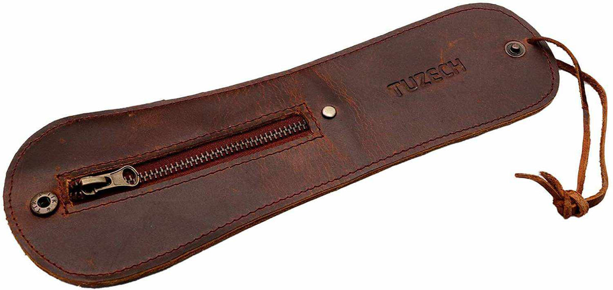 TUZECH Thick Leather Slapjack Vintage Coin Purse Slap Polish Sap Wallet Handmade Mini Leather Coin Purse Outdoor Men EDC Self Defense Multi Tool Bourbon Brown Small Tuzech store