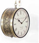 Tuzech Brass Finish Antique Style Round Hanging Wall Mount Home Décor Double Side Wall Clock Creative Classic Clocks-Tuzech store