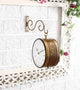 Tuzech Brass Finish Antique Style Round Hanging Wall Mount Home Décor Double Side Wall Clock Creative Classic Clocks-Tuzech store