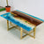 Epoxy Resin Artistic Handmade Ocean Island Beach Art Solid Wooden customize Coffee/Dining Tables for Living/Dining Rooms