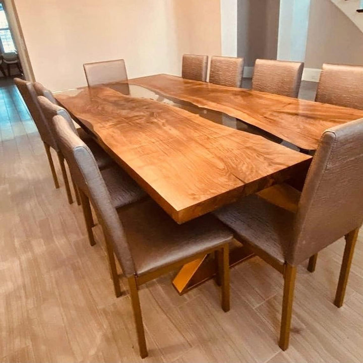 TUZECH Epoxy Table Top Fully Customized Thick Resin River Table Indoor Outdoor Wooden Dining Table Living Room