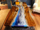 Large Ocean Blue River Wave Dining Table Epoxy Coffee Table Living Room Table Epoxy Table Top Wooden Table Home Décor Conference Table Patio Table