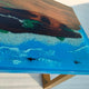 epoxy resin ocean beach solid wooden coffee tables.