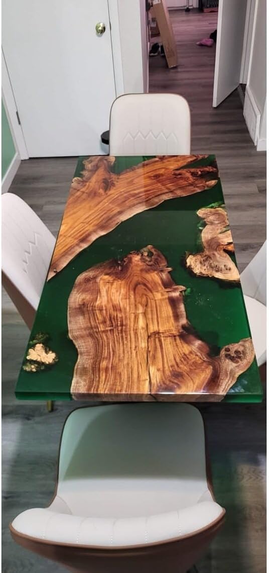 Matte Green Resin Epoxy Coffee Table Dining Table Living Room Table Center Table Patio Table Coffee Table Wooden Table Kitchen Table Patio Table Side/End Table