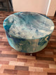 TUZECH Natural Multi Resin Grey Epoxy with Blue Ocean Feel Look Table Coastal Table Top Dining Table Coffee Table Side/End Table Home Décor. Size 31.5 by 31.5 Inches with Legs 12" Inches