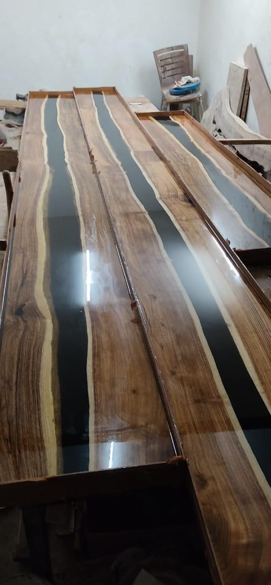 TUZECH Customized Obsidian Black Epoxy Resin Table Coffee Table Conference Table Kitchen Table End/Side Table Patio Table Console Table Coastal Table Home Décor