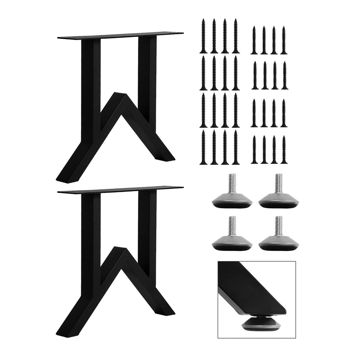 Metal Coffee Table Leg Desk Legs Set of 2 Industrial Table Legs,Metal ...