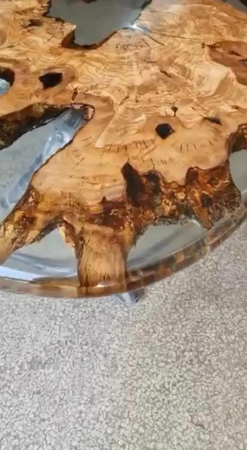 Glossy Crystal Clear Transparent Epoxy Resin Dining Table Living Room Table Coffee Table Console Table Patio Table Central Table End Table Side Table Home Décor