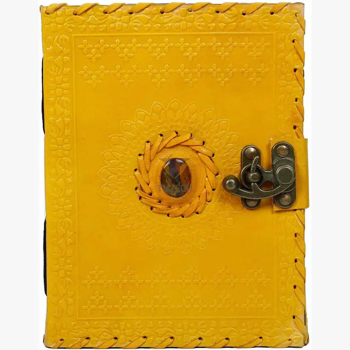 TUZECH Handmade 100% Pure Leather Diary for Office Home Daily Use with C Lock (8x6 Inches)