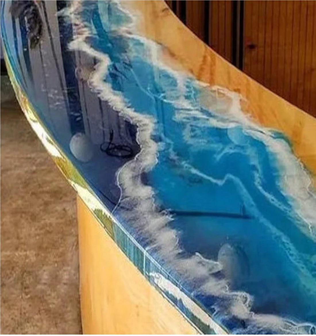 Blue Ocean Look Epoxy Resin Bar Counter Top Dining Table Coffee Table End Table Living Room Table Bar Counter Home Décor Side Table Top Patio Table Conference Table Wall Art
