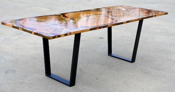 TUZECH Unparalleled Gold Epoxy Resin Dining Table Coffee Table Conference Table Living Room Table Kitchen Table End/Side Table Patio Table Bar Counter Table Home Décor