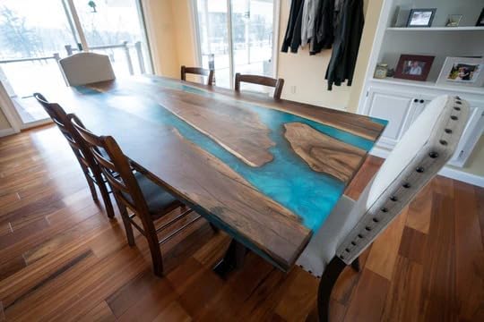 TUZECH Incredible Double River Epoxy Resin Dining Table Coffee Table Living Room Table Console Table Patio Table Conference Table Kitchen Table Bar Counter Table Home Décor