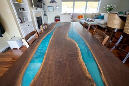TUZECH Incredible Double River Epoxy Resin Dining Table Coffee Table Living Room Table Console Table Patio Table Conference Table Kitchen Table Bar Counter Table Home Décor