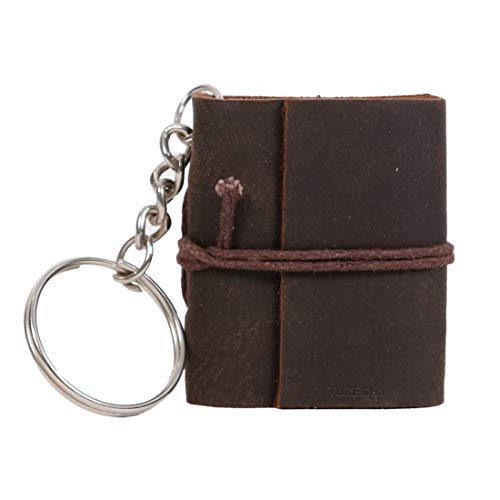 TUZECH Handmade Leather Bound Book of Shadows Mini Leather Notebook Blank Unlined Small Pocket Tiny Journal For Office Artist Architect Personal Notes Vintage Diary for Women & Men Dark Brown Set Of 1