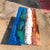 epoxy resin ocean beach art solid wood coffee/dining/conference tables.