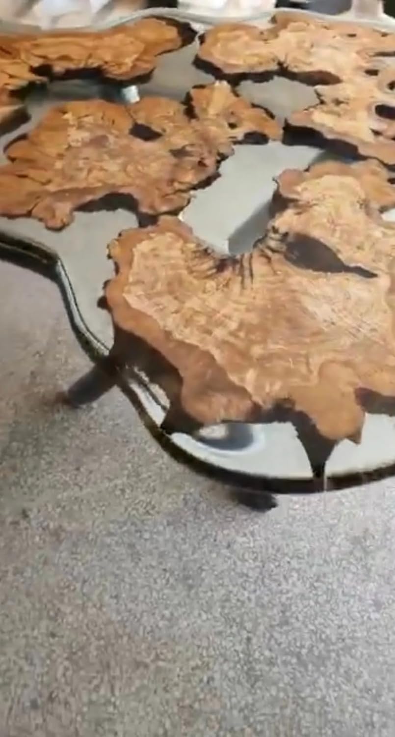 Glossy Crystal Clear Transparent Epoxy Resin Dining Table Living Room Table Coffee Table Console Table Patio Table Central Table End Table Side Table Home Décor