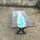 Customized epoxy Resin Solid Wood Ocean Theme Table, Dining Table, Living Room Table, Wooden Epoxy Coffee Table, Side Table