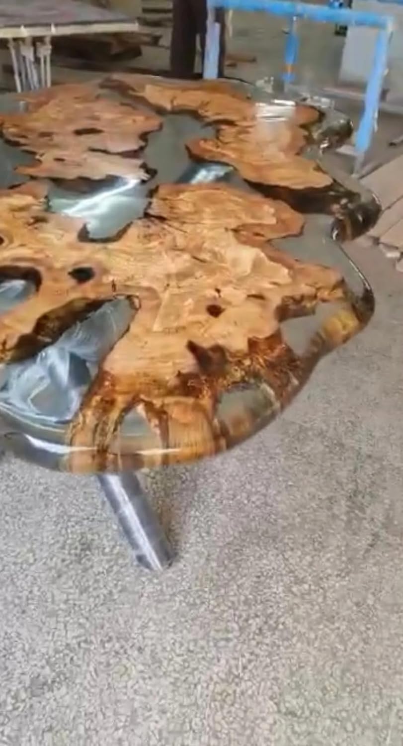 Glossy Crystal Clear Transparent Epoxy Resin Dining Table Living Room Table Coffee Table Console Table Patio Table Central Table End Table Side Table Home Décor