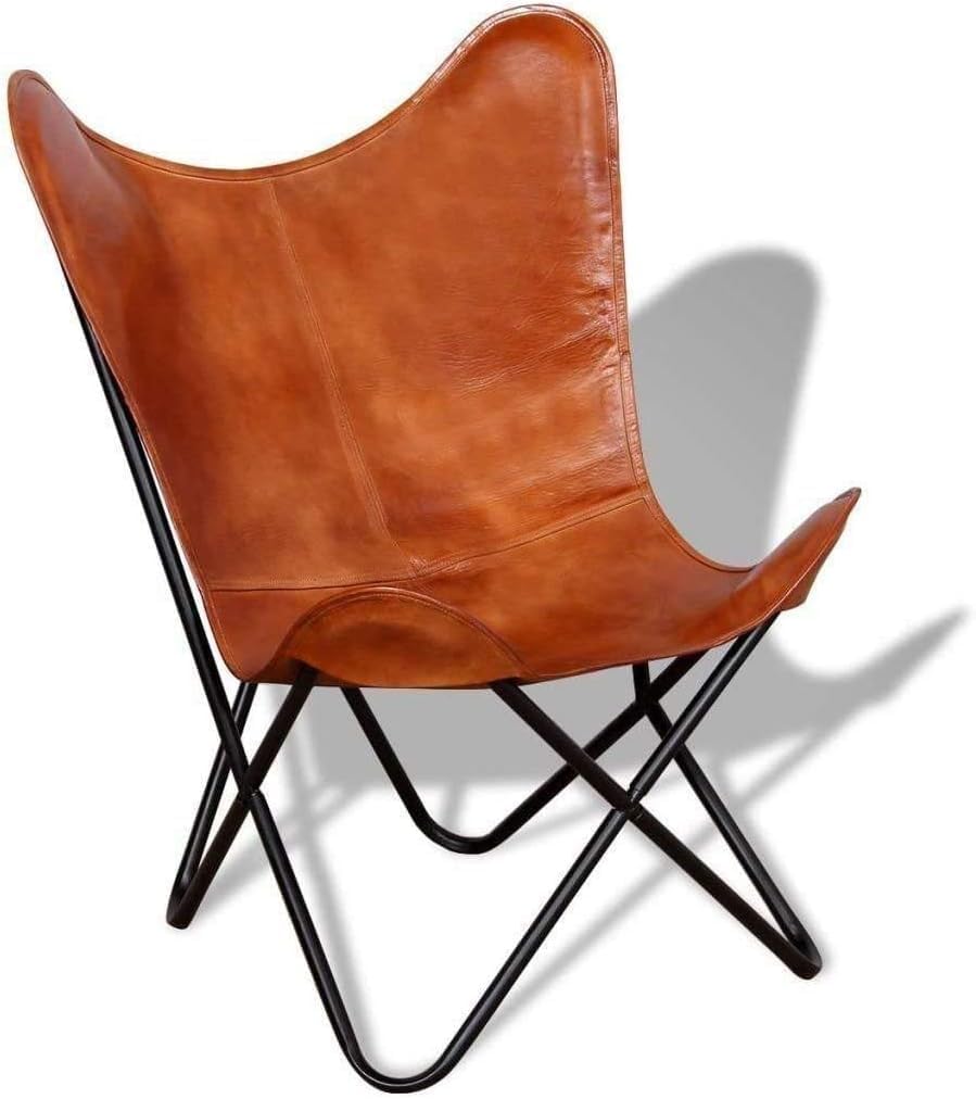 TUZECH Vintage Classic Handmade Leather arm Chair Star Butterfly Genuine Leather Chair Home Décor