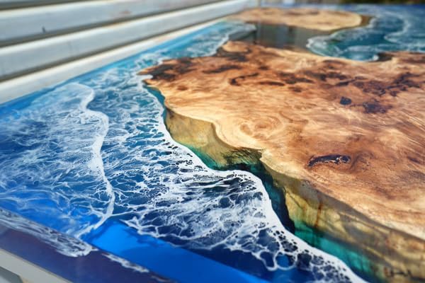 Blue Ocean Feel Table Epoxy Dining Table Resin Coffee Table Ocean Table Living Room Table Epoxy Table Top Bar Counter Home Décor Side Table Top