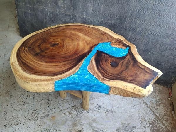 Exquisite Blue Live Epoxy Resin Coffee Table Home Office Table Center Table Console Table End Table Side Table Bar Counter Table Patio Table Dining Table Home Décor