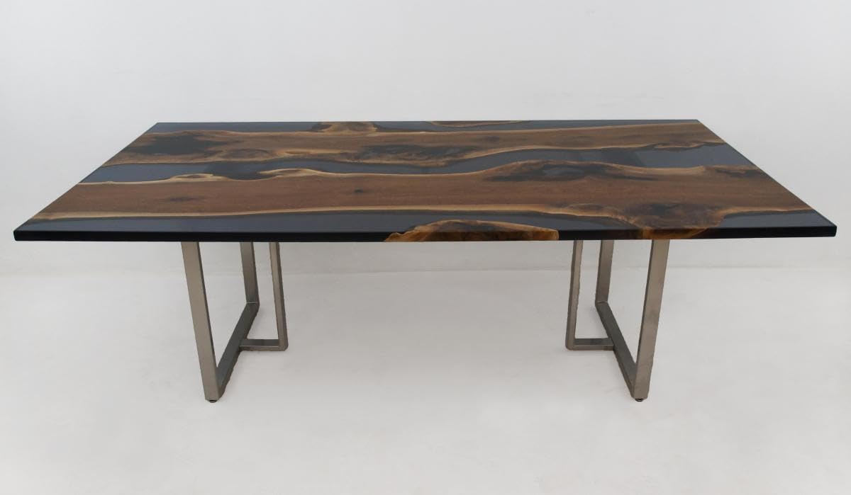 Customized Large Epoxy Table, Clear Transparent Black, Resin Dining Table for 2, 4, 6, 8, Epoxy Coffee Table, Living Room Table, Home décor