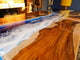 Large Ocean Blue River Wave Dining Table Epoxy Coffee Table Living Room Table Epoxy Table Top Wooden Table Home Décor Conference Table Patio Table