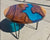 TUZECH Customized Resin Round Table Top, Blue Ocean River Epoxy Resin, Coffee Table Design, Resin Table, Luxury Decor Table, Walnut Table, Wooden Resin Table