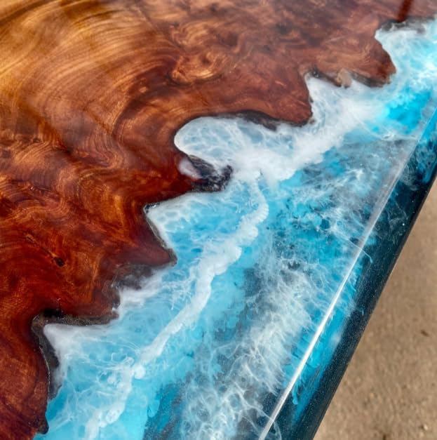 Blue Live Edge with River Epoxy Resin Dining Table Coffee Table End Table Wooden Table Living Room Table Bar Counter Home Décor Side Table Top