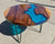 TUZECH Customized Resin Round Table Top, Blue Ocean River Epoxy Resin, Coffee Table Design, Resin Table, Luxury Decor Table, Walnut Table, Wooden Resin Table