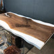 TUZECH Custom Made Wood Resin Epoxy Ice Look Dinning Table Coffee Table Side/End Table Coastal Table Top Living Room Table Bar Counter Home Décor