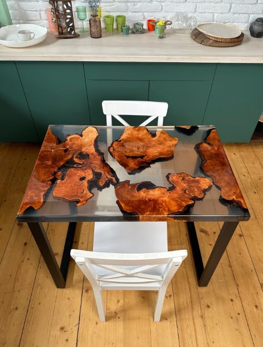Subtle Look Transparent Epoxy Resin Dining Table Acacia Wood Coffee Table Live Edge Table Living Room Table Console Table Patio Table Kitchen Table Side Table