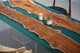 Customized Large Epoxy Table, Green Epoxy with Live Edge Wood, Resin Dining Table for 2, 4, 6, 8, Epoxy Coffee Table, Living Room Table, Home décor