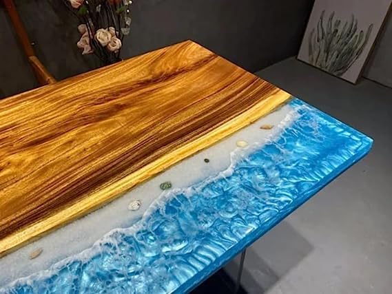 Customized Large Epoxy Table, Clear Wooden Resin, Resin Dining Table for 2, 4, 6, 8, Epoxy Coffee Table, Living Room Table, Home décor