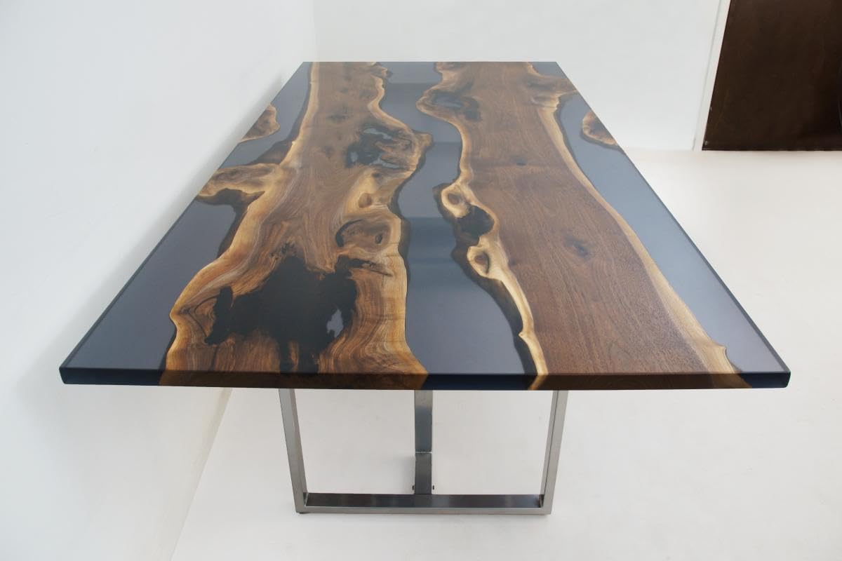 Customized Large Epoxy Table, Clear Transparent Black, Resin Dining Table for 2, 4, 6, 8, Epoxy Coffee Table, Living Room Table, Home décor